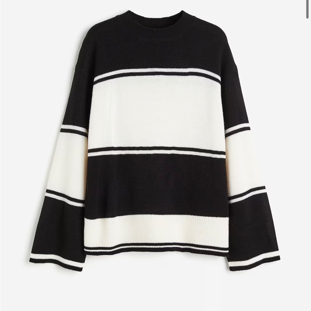 Brand New! Black and White Striped Sweater NWT!